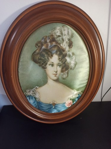 Ancien tableau ovale - ovale, sur