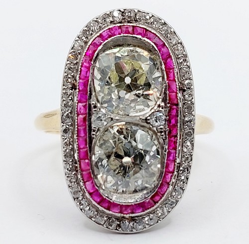 Bague marquise art - deco, 18k