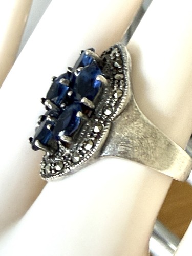 Bague marquise ancienne argent - marquise,