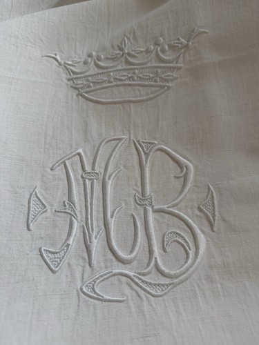 Drap ancien métis brodé - ancien, en